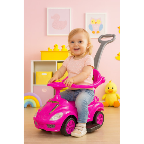 Odrážadlo Race Car 2v1 so zvukom - ružové