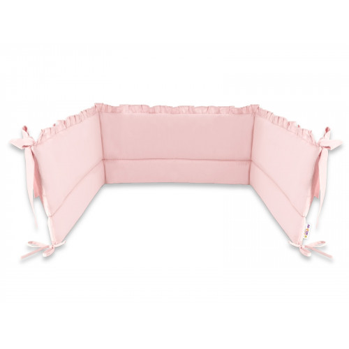 Mantinel s volánikom do postieľky 120 x 60 cm, Royal - ružový