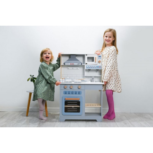 Veľká drevená interaktívna kuchynka s príslušenstvom