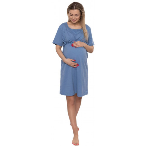 Dámska tehotenská/dojčiaca nočná košeľa Luna, jeans, veľ. XXL