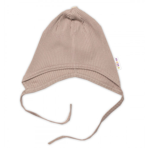 Baby Nellys 3-dielna rebrovaná súpr. Hand Made, body, tepláčiky a čiapočka, béžová