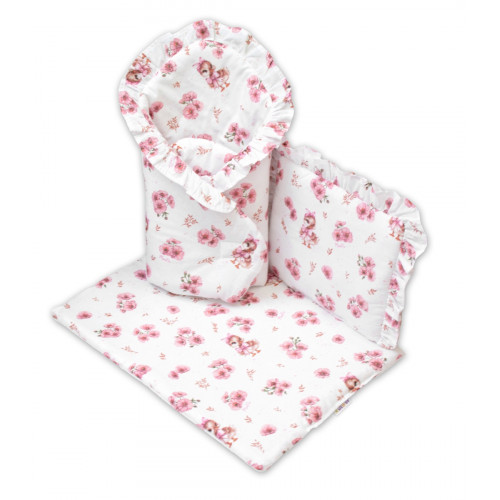 Sada pre bábiku 3D, zavinovovačka, perinka a vankúšik, Kačička, pudrovo ružová