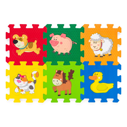 Penové puzzle so zvieratkami 6 ks