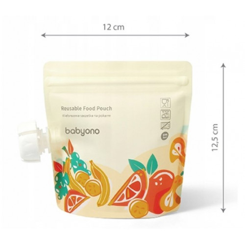 Opakovane použiteľné vrecká na uskladnenie potravy BabyOno, 150 ml - 5 ks