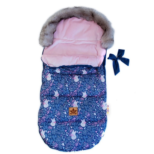 Detský fusak maxi PREMIUM Líška Baby Nellys, granátový, 110x50cm + rukávník zadarmo