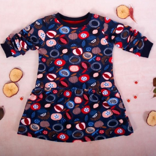 K-Baby Dievčenské bavlnené šaty, Ovocie - granátové