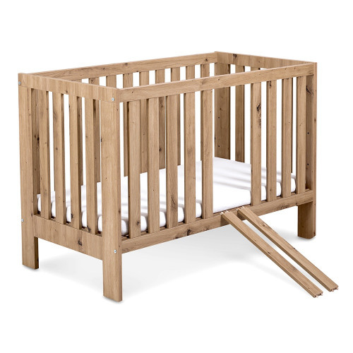 Detská postieľka pre bábätko AMÉLIA II dub 120x60cm