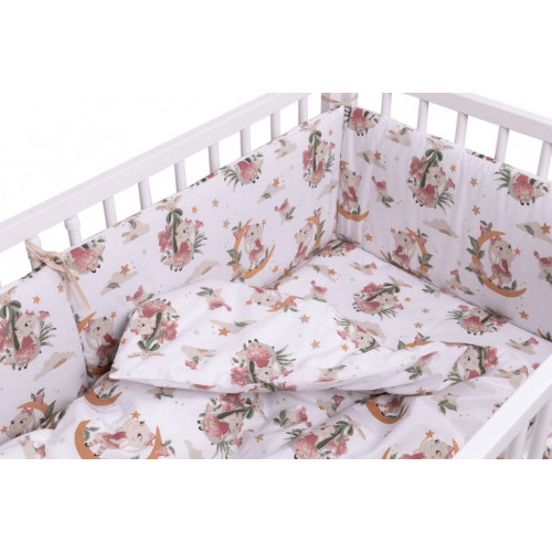 3-dielna sada Mantinel s obliečkami, Bunny Star, biela s potlačou, 120x90 cm