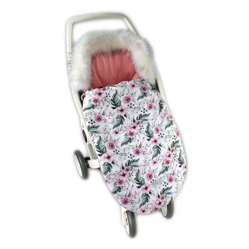 Baby Nellys Fusak, spacáček 105x55 Velvet Winter Lux - Flowers