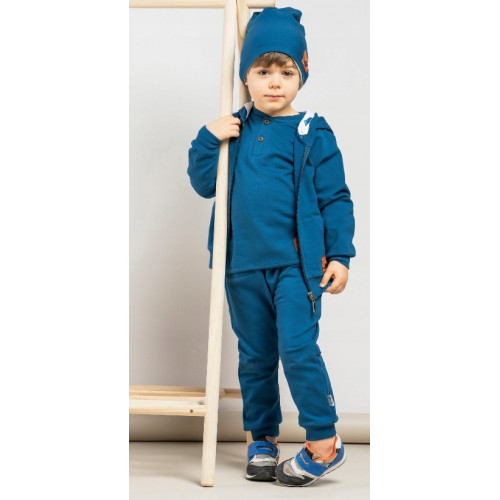 Dvojvrstvová bavlnená čiapka Nicol Ivo, modrá