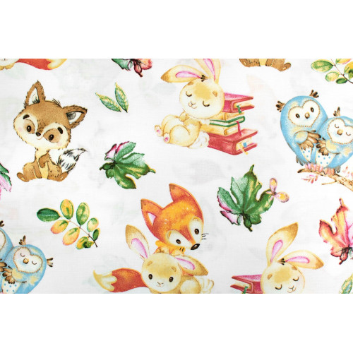 Mantinel s obliečkami Premium, 3D sada, Cute Animals - biela, 135x100 cm