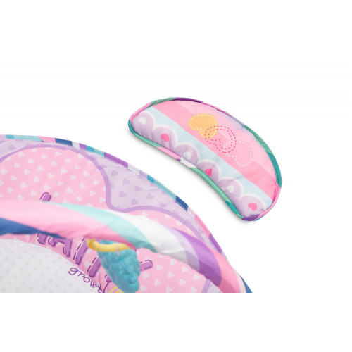 Vzdelávacia edukačná hracia podložka s hrazdičkou a so zvukmi, Happy, ružová