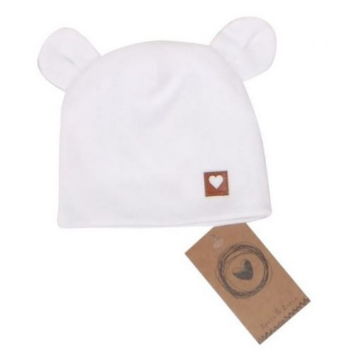 Z & Z Dvojvrstvová bavlnená čiapočka LOVE TEDDY, biela, veľ. 68/74