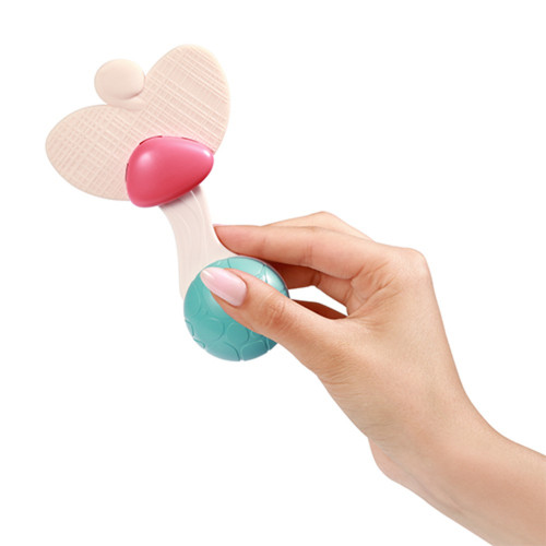 Hrkálka, hryzátko pre bábätko s guličkami, Tulipán - pastel