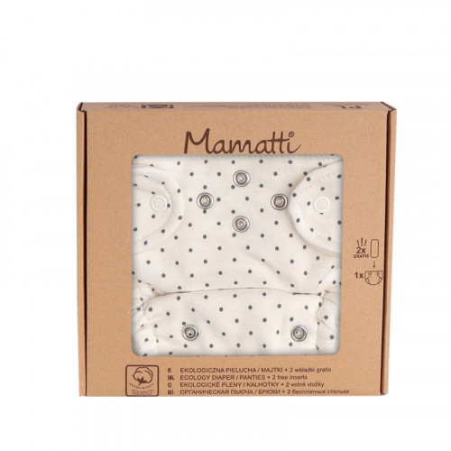 Mamatti Látková plienka EKO sada - nohavičky + 2 x plienka, veľ. 5 - 14 kg, Dots