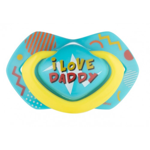 Canpol Babies 2 ks symetrických silikónových cumlíkov, 0-6m, Neon Love Baby, modré