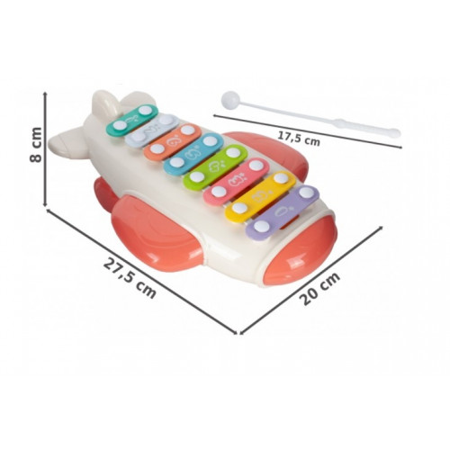 Tulimi Xylofón s 2 paličkami Lietadlo, ružový