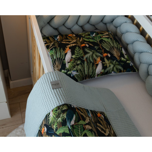 Baby Nellys 2-dielna súprava do postielky -Vafel, bavlna LUX, Papagaj, 135 x 100 cm