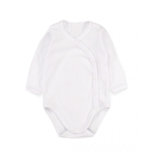 Zavinovacie body dl. rukáv + polodupačky s rebrovaným vzorom, 2D sada MBaby, biele, veľ.68