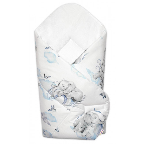 6-dielna výhod. sada s darčekom pre bábätko Baby Nellys, 135x100 Slon a dúha, modrá/biela