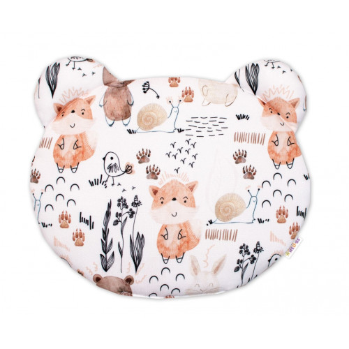 Bambusová 2D sada do postieľky, dečka + vankúšik, Bamboo Happy Animals, biela