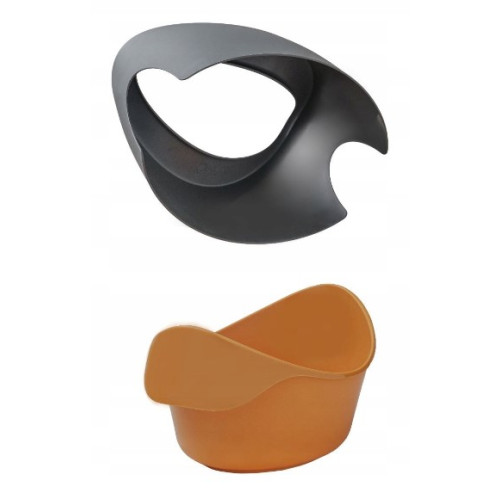 Obojstranný, ergonomický nočník Teggi, grafit/horčicová