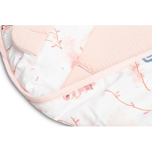 Zavinovačka 2v1 do autosedačky, kočíka, mušelín, bavlna - Víla Ema, ružová, biela