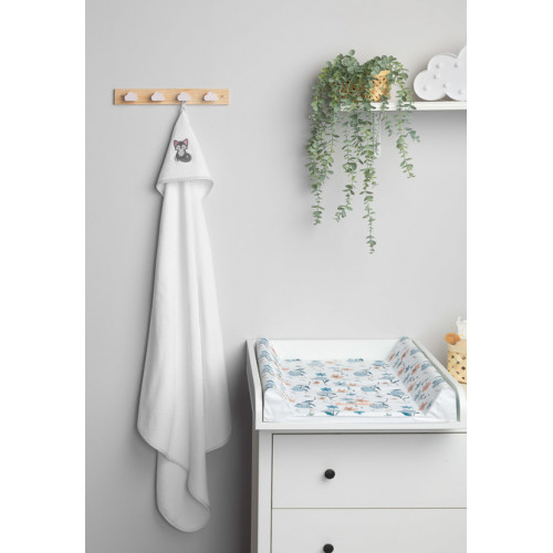 Detská froté osuška s kapucňou 100x100 cm - Vlk biely