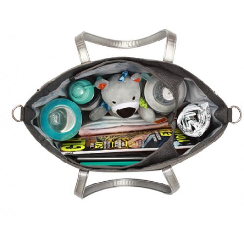 BabyOno Taška ku kočíku Basic So City Dynamic - Ornament grafit/zlatá