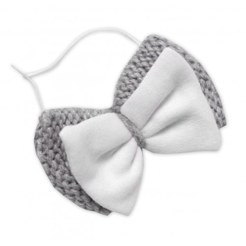 5-dielna pletená sada Baby Nellys, Boy, body, nohavice, sveter, čiapka, motýlik - šedá,62