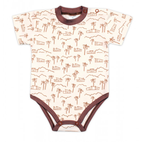 Body kr. rukáv, bavlna, zapínanie pri krku Mrofi, Afrika, krémové, veľ. 74