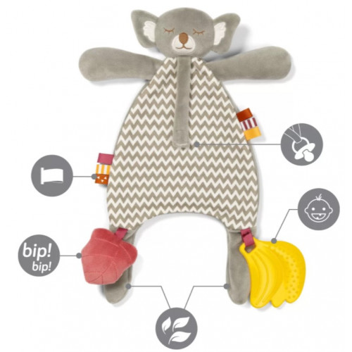 BabyOno Prítulníček s pútkom na cumlík - Skinny Mate Saul, sivá