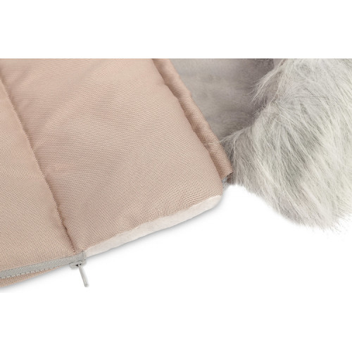Zimný fusák s kožušinou 100x50cm, púdrovo ružový