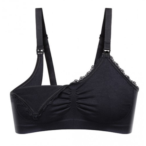 Dojčiacia podprsenka s čipkou BabyOno, čierna, D70-75 cm