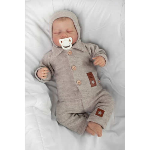 Pletený svetrík s gombíkmi Boy, Baby Nellys, béžový