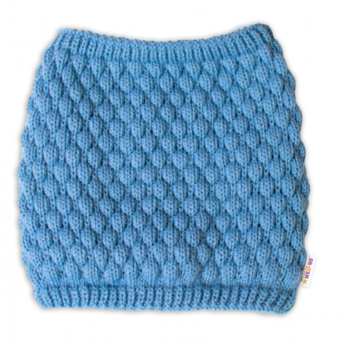 BABY NELLYS Pletený nákrčník / komínok - modrá