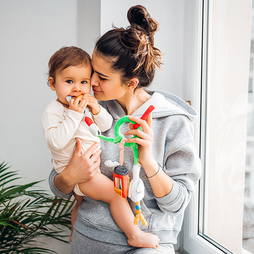 BabyOno Závesná edukačná hračka na kočík ON THE FARM