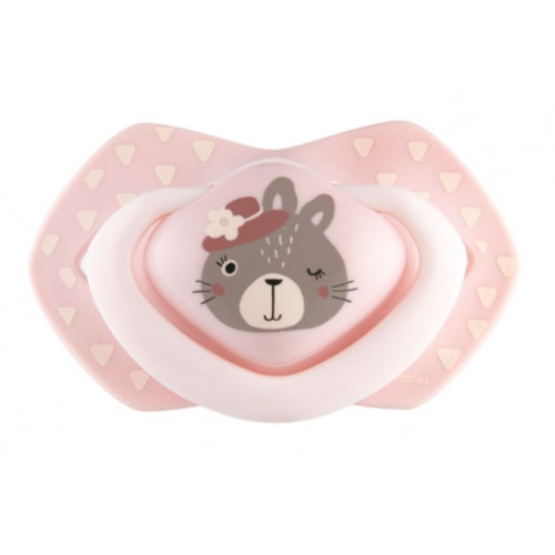 Canpol Babies 2 ks symetrických silikónových cumlíkov, +18m, Bonjour Paris, ružová/sivá