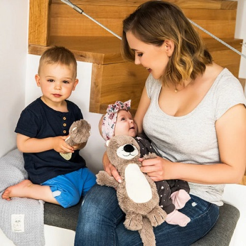 BabyOno Plyšová hračka s hrkálkou Otter Maggie Vydra, béžovo-hnedá