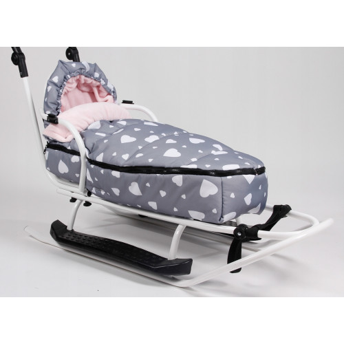 Baby Nellys Fusak maxi s Minky 105x50cm - Flowers, sivý