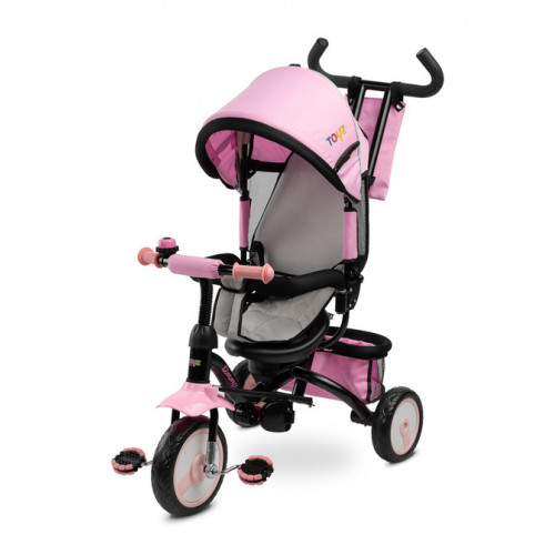 Detská trojkolka Timmy 3v1 s vodiacou tyčou, rastúca - ružová