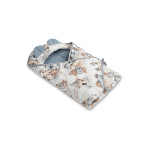 Zavinovačka 2v1 do autosedačky, kočíka, mušelín, bavlna - Dráčik modrý, jeans