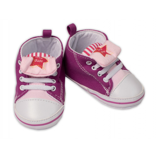 Dojčenské capáčky, topánočky Girl YO! Star, fialové, veľ. 9-12 m