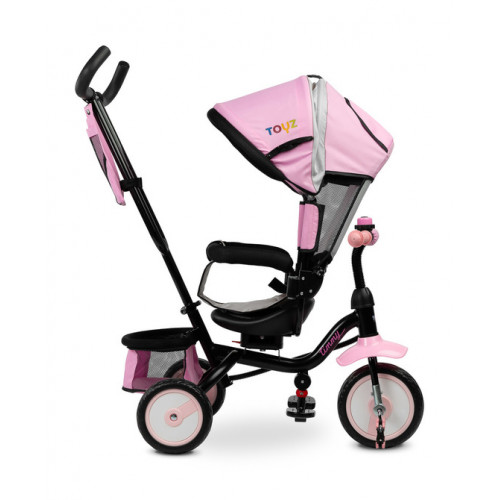 Detská trojkolka Timmy 3v1 s vodiacou tyčou, rastúca - ružová