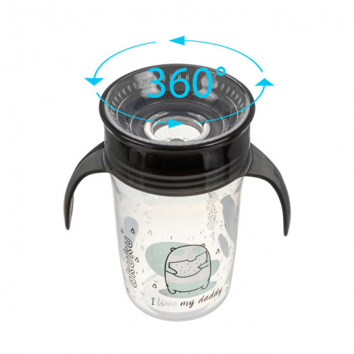 Nevylievajúci hrnček s úchytmi, I love my Daddy 240 ml, čierna