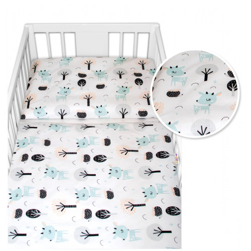 Baby Nellys Mantinel s obliečkami - Srnečci, 135x100