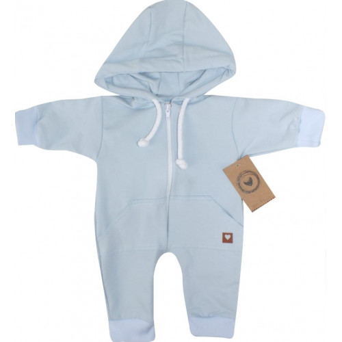 Z & Z Detský teplákový overal s kapucňou, sv.modrý, veľ. 62