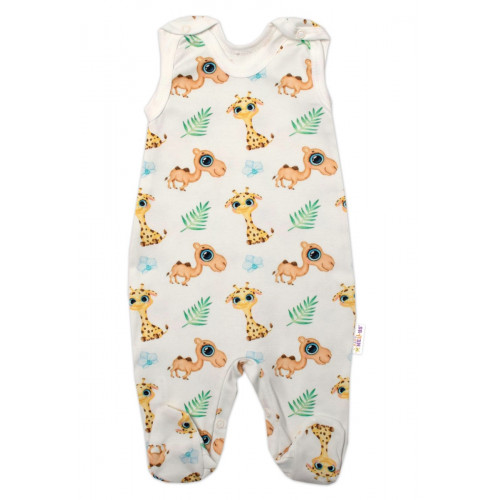 Baby Nellys 2-dielna sada bavlnené dupačky s košieľkou, Camels baby - krémová, veľ. 62