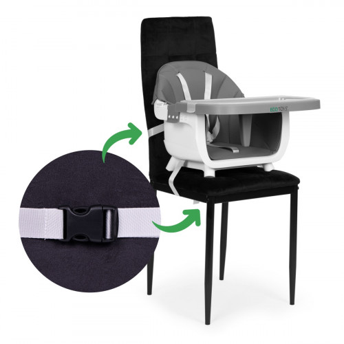 Detská jedálenská stolička 2v1, sivá