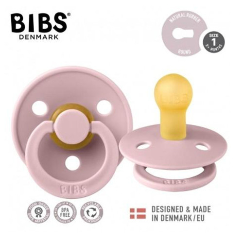 Kaučukový cumlík BIBS, 0-6 m, ružová, lila